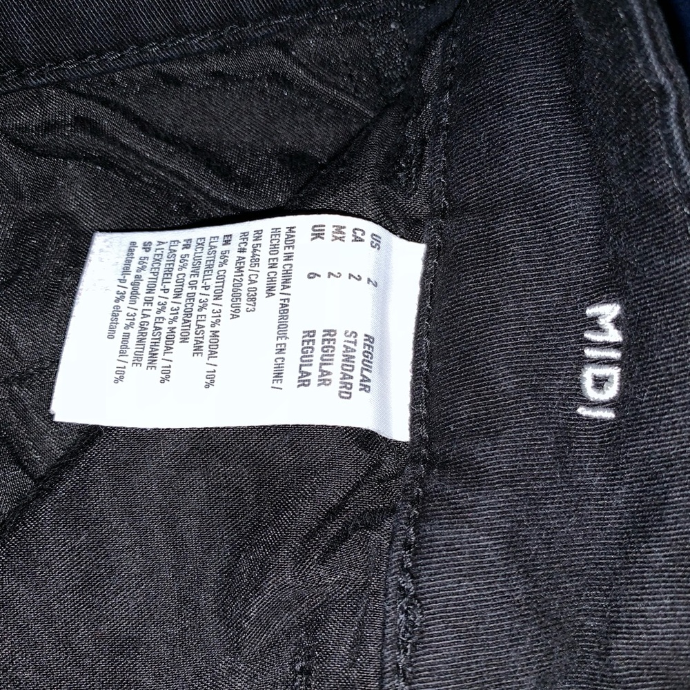 Black midi shorts